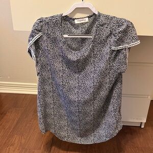 Angelina Black and White Patterned Blouse